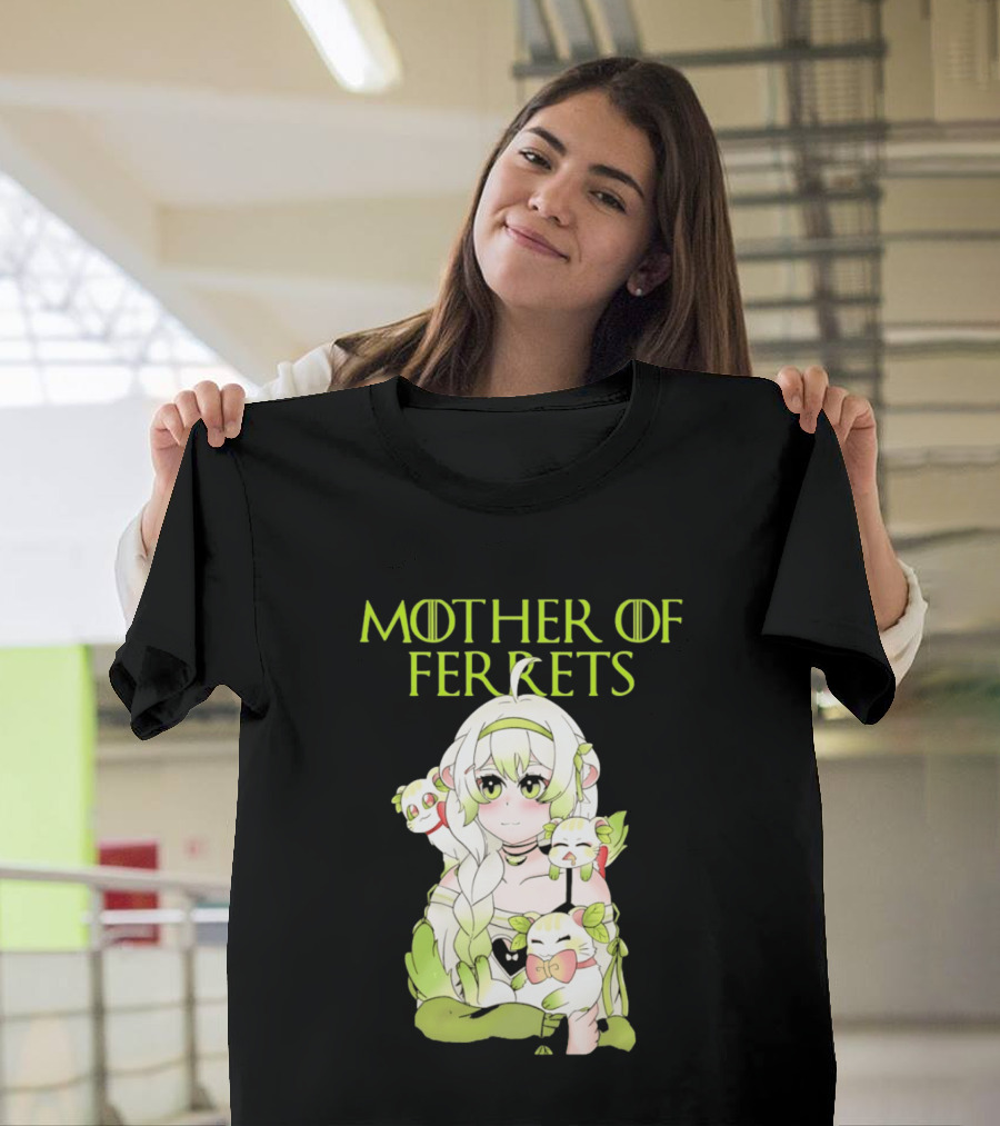 Mother Of Ferrets Anime Girl Ferret Lover Cute Kawaii T-Shirt