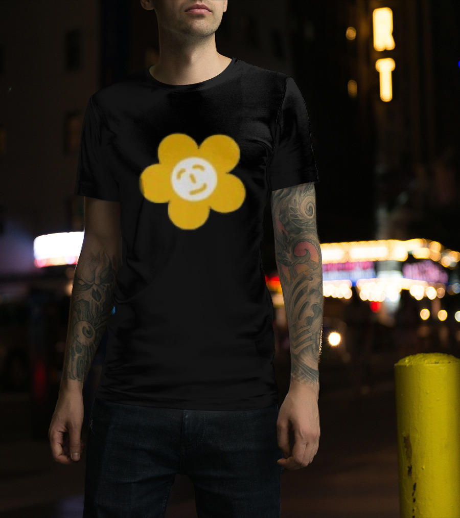 Paperboxmart Store Smiling Yellow Flower Face T-Shirt