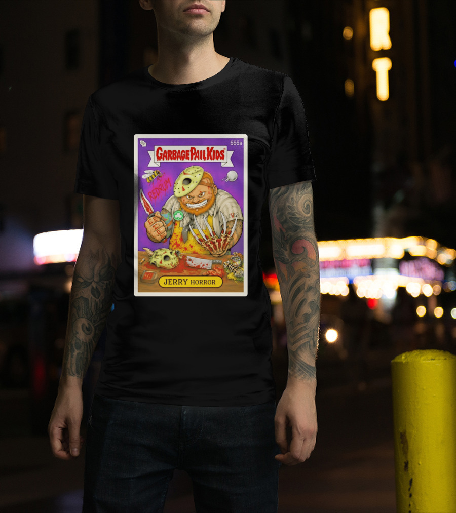 Garbage Pail Kids 666a Jerry Horror Redrum Trading Card T-Shirt