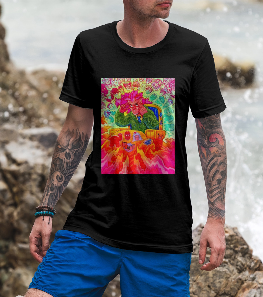 Professor X Dazzler World Tour X Men Collage Psychedelic Comic Art Marvel Characters T-Shirt