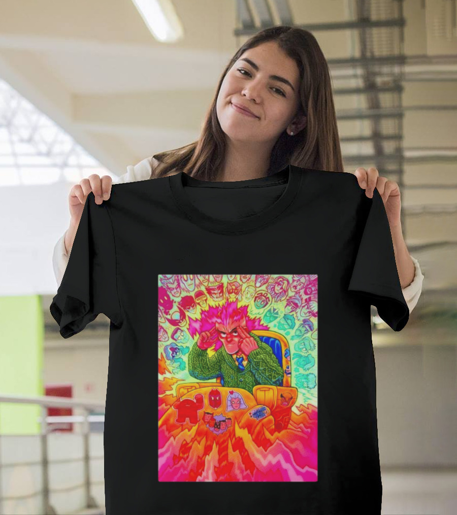 Professor X Dazzler World Tour X Men Collage Psychedelic Comic Art Marvel Characters T-Shirt