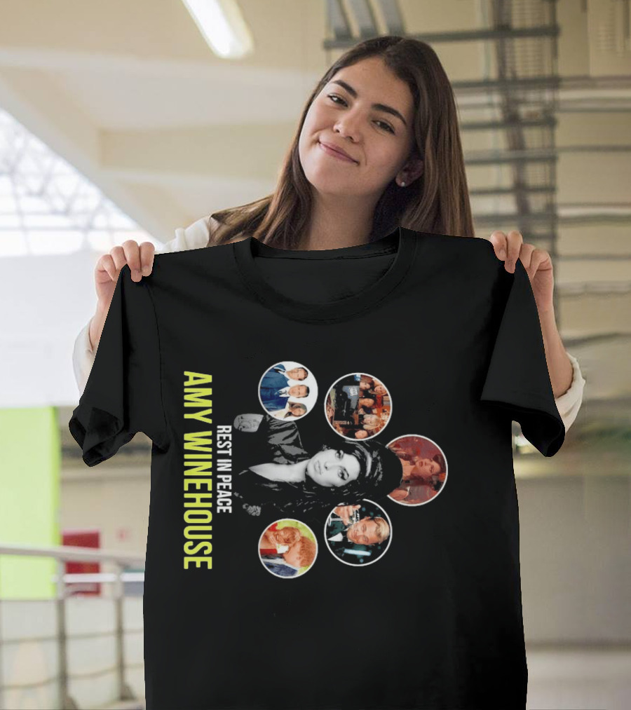 Rest In Peace Amy Winehouse Iconic Collage T-Shirt