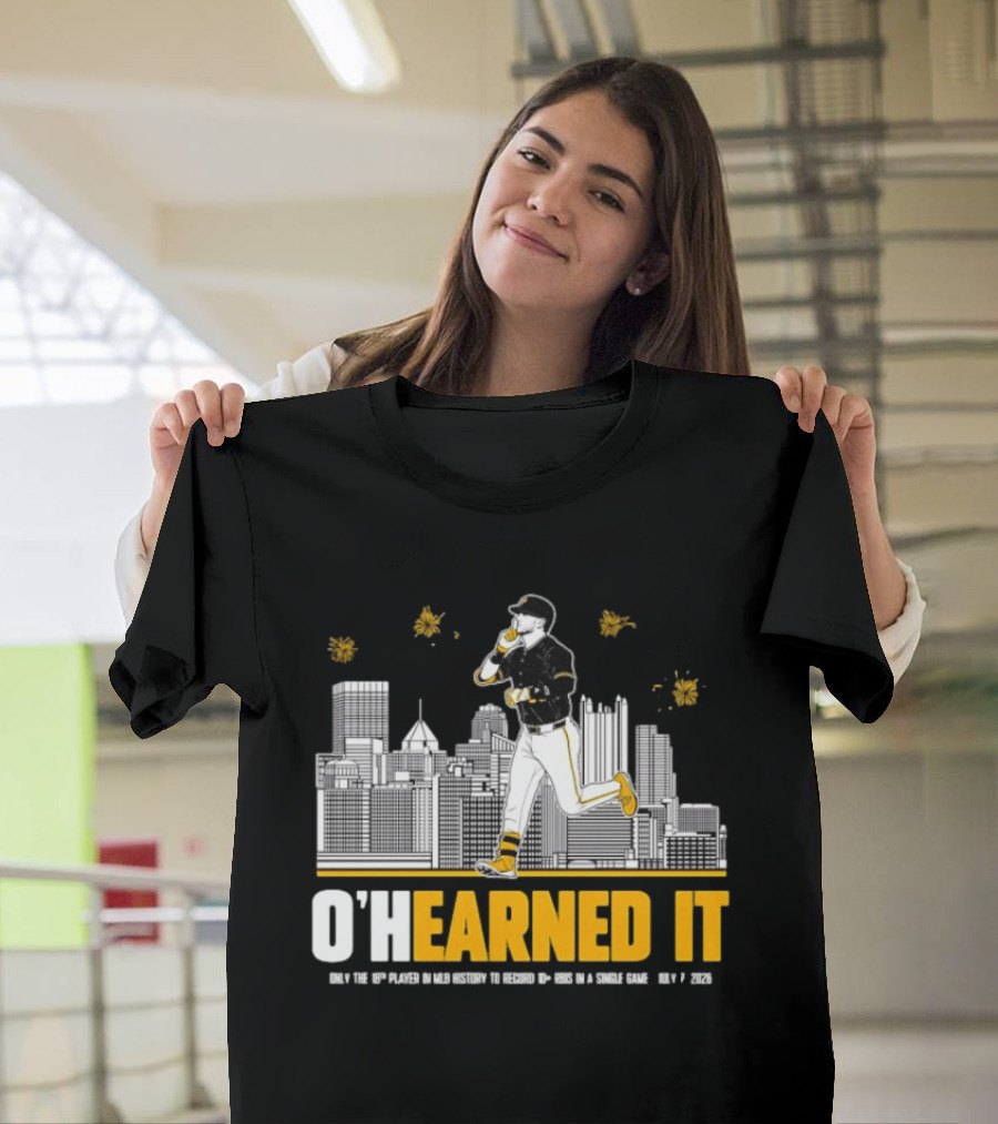 Ryan Ohearn Pittsburgh Pirates 10 RBI Game Ohearned It July 7 2026 MLB Skyline T-Shirt