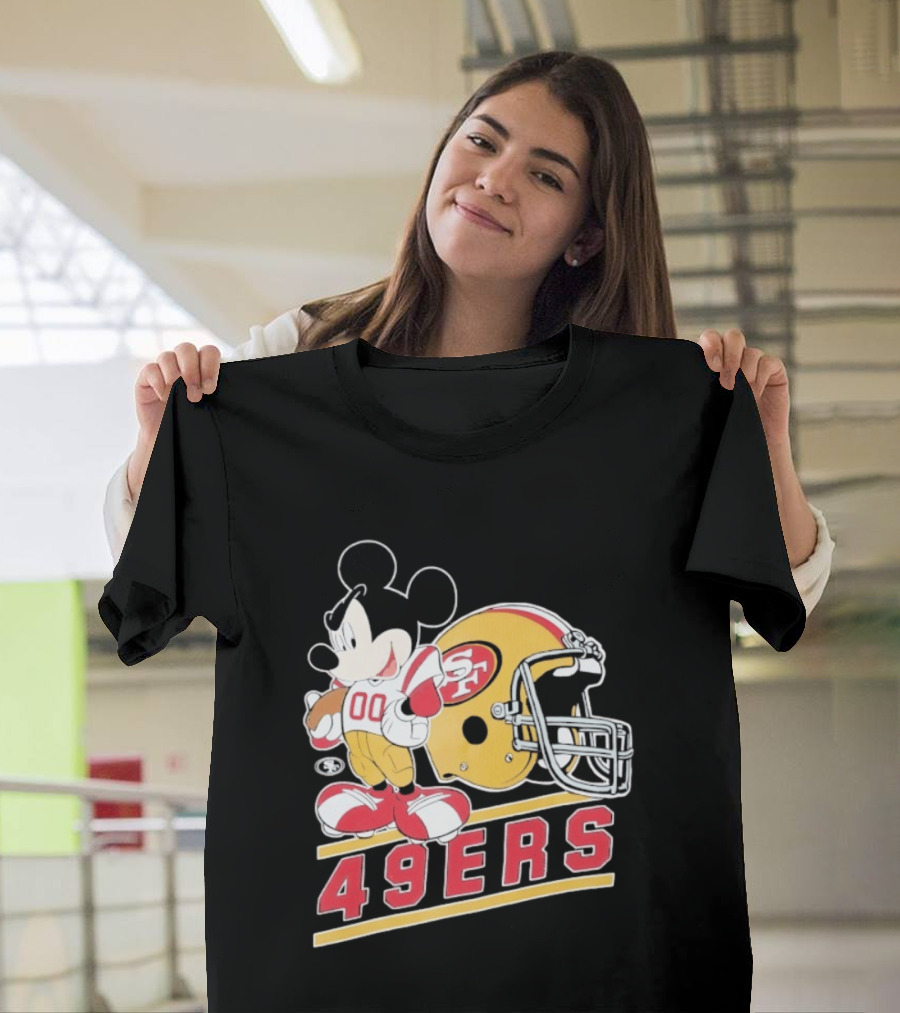 Mickey Mouse With San Francisco 49ers Helmet Football 49ers T-Shirt
