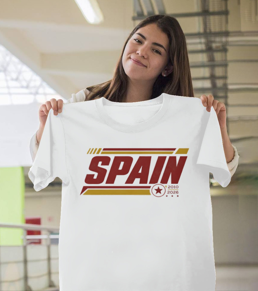 Spain 2010 2026 Sports Football Star T-Shirt