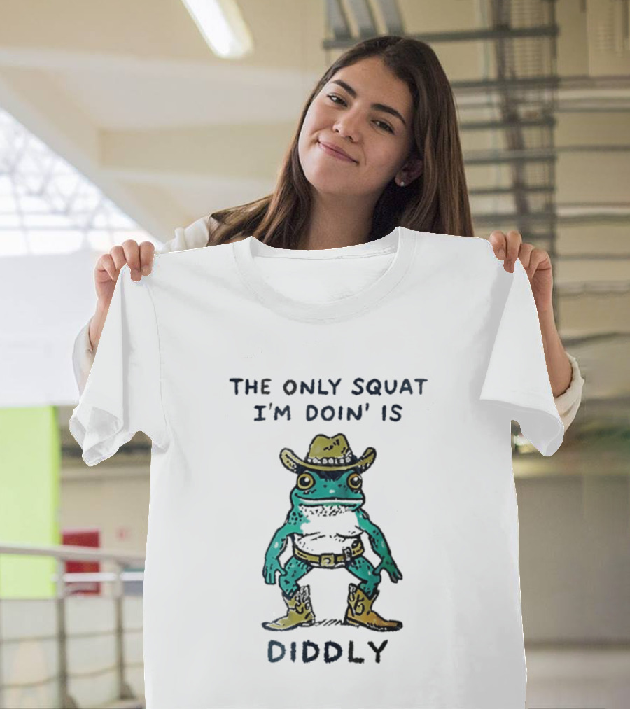 Frog Cowboy The Only Squat I'm Doin Is Diddly Western Aesthetic T-Shirt
