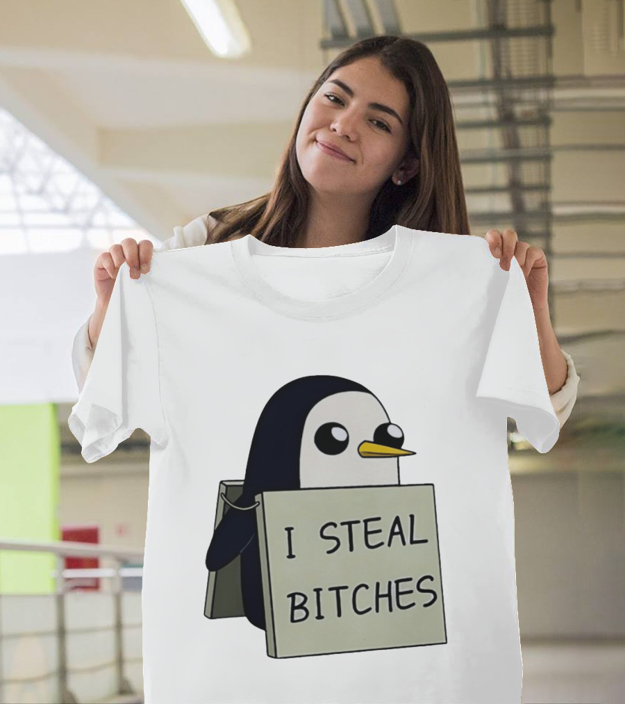 Gunter The Penguin I Steal Bitches Adventure Time Iconic Character Humor T-Shirt