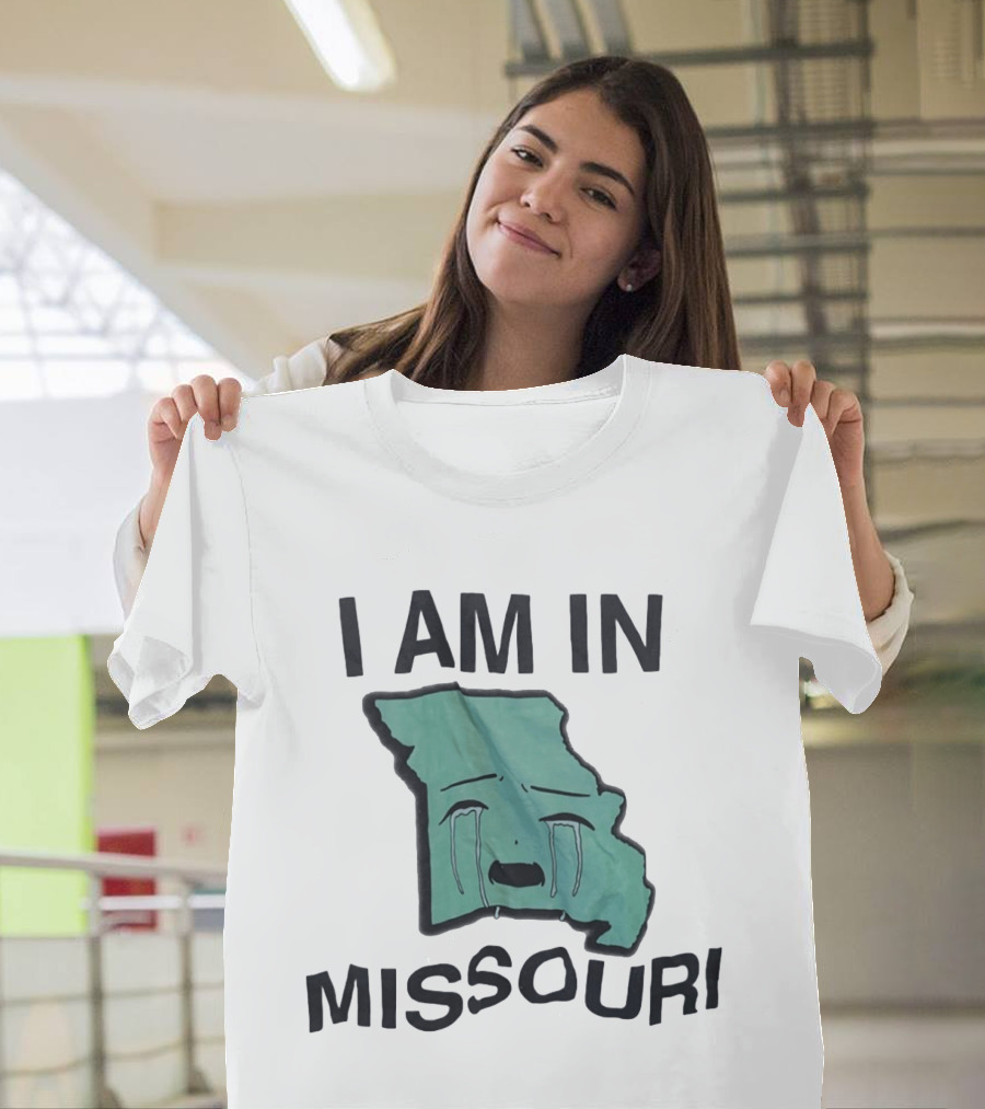 I Am In Missouri Crying Map Misery Pun T-Shirt