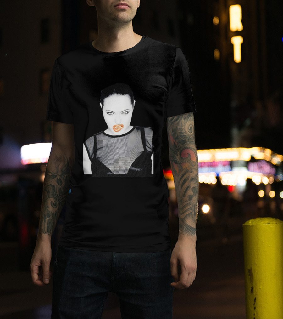 Angelina Jolie Black And White Pop Culture Fashion T-Shirt