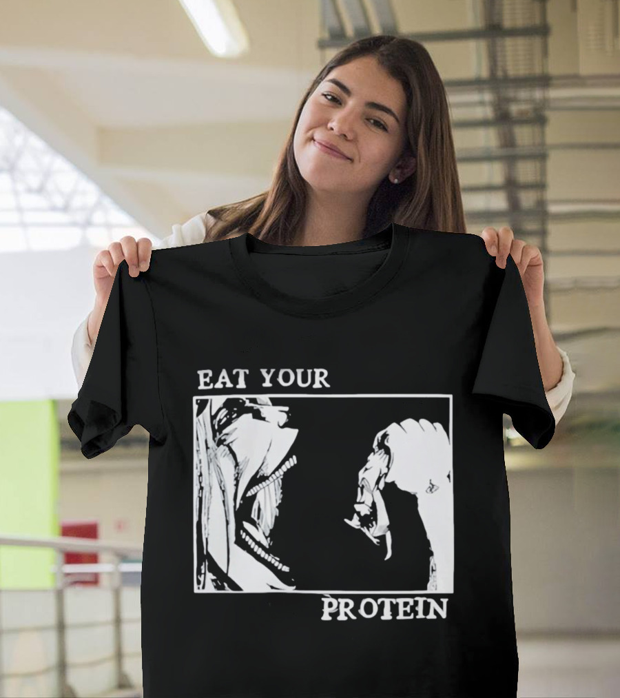 Eat Your Protein Beast Devouring Prey Fierce Motivation T-Shirt