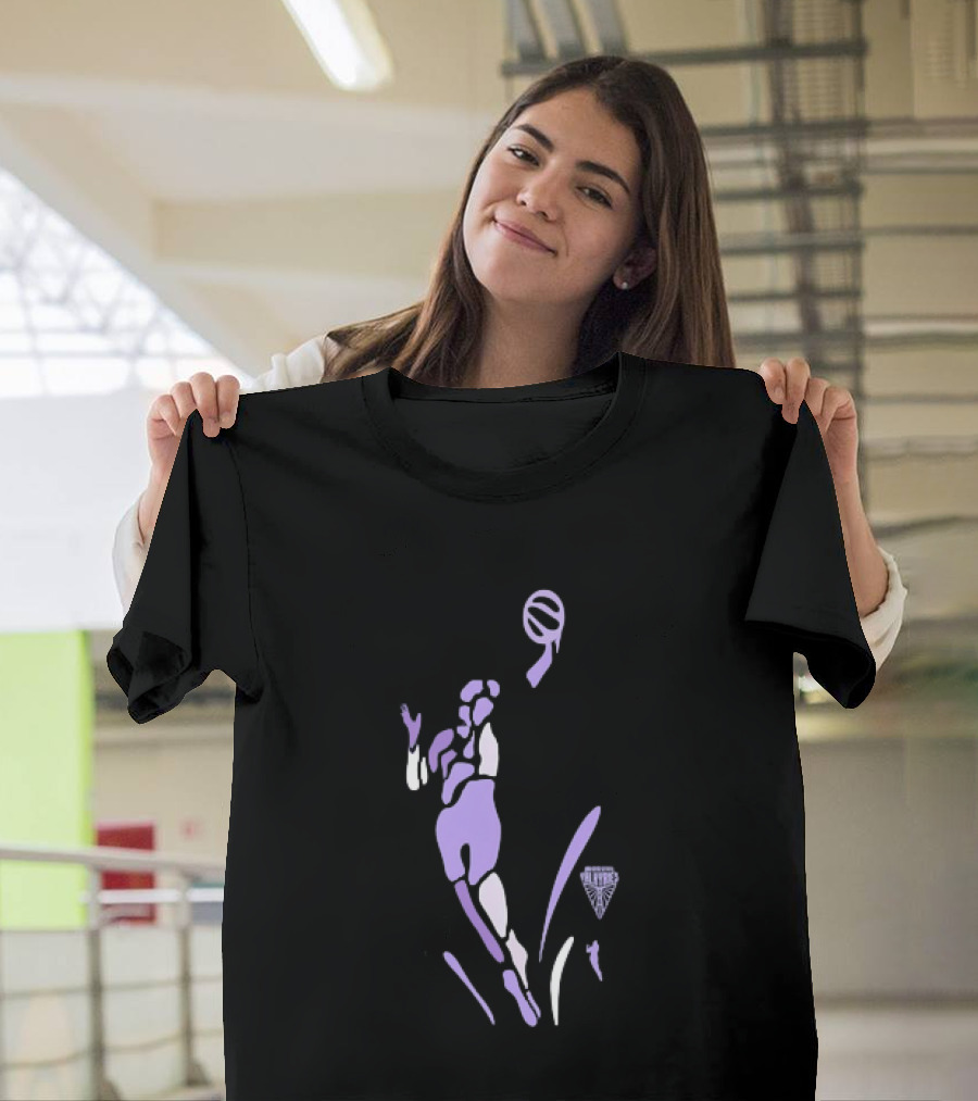 Golden State Valkyries Basketball Player Silhouette Purple Pose T-Shirt