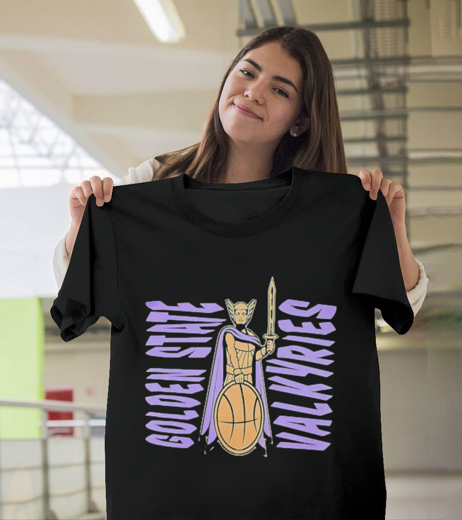 Golden State Valkyries Basketball WNBA Warrior Shield Sword T-Shirt