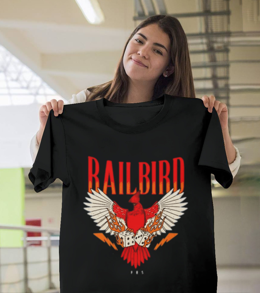 Railbird Festival 063 Red Winged Dice Bird With Flames T-Shirt
