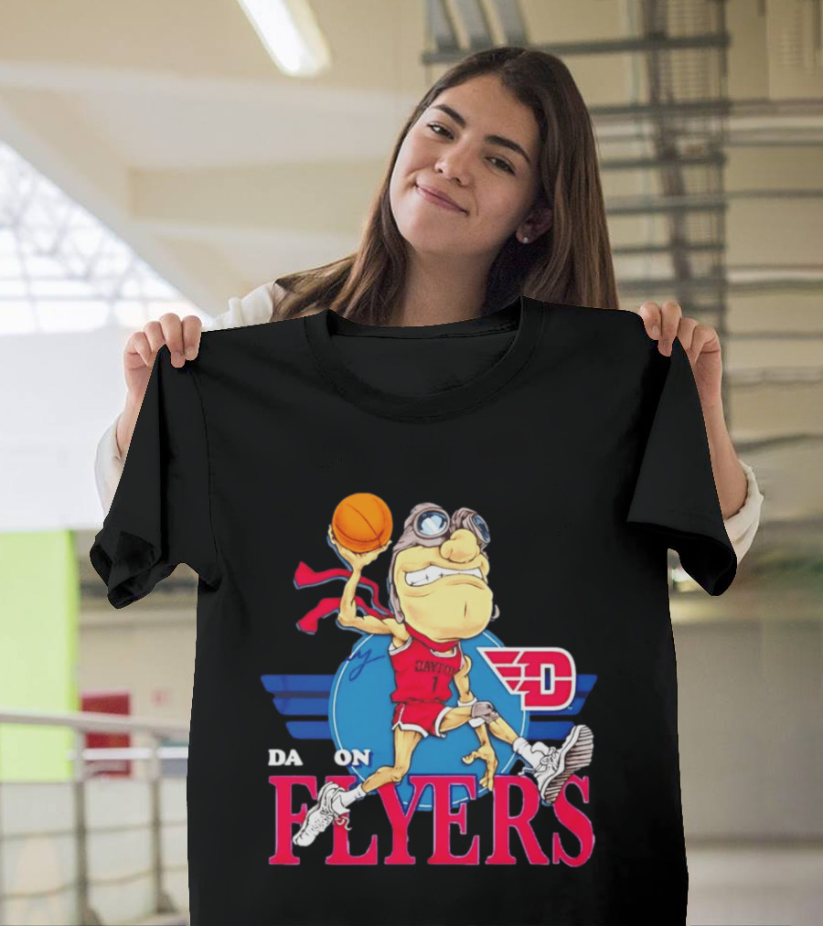 Dayton Flyers Rudy Dunking Basketball Cartoon T-Shirt
