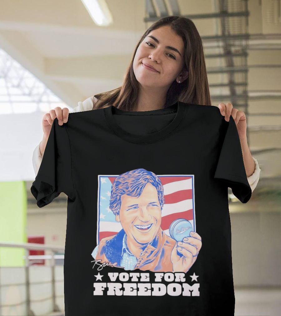 Tucker Carlson Old Row Vote For Freedom America Flag T-Shirt