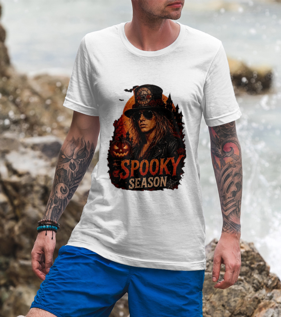 Spooky Season Buns N' Roses Halloween Pumpkin Slash T-Shirt