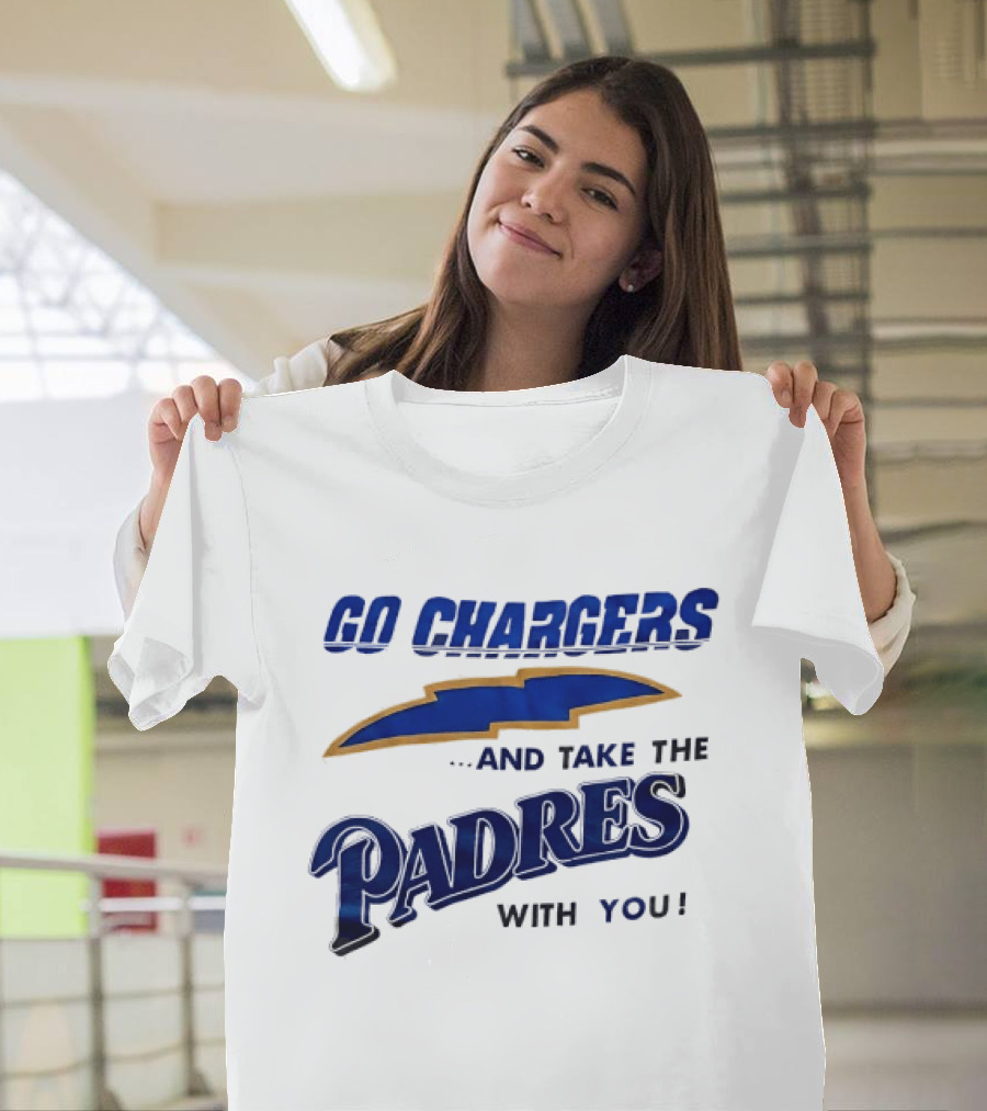 Go Chargers And Take The Padres With You Lightning Bolt T-Shirt