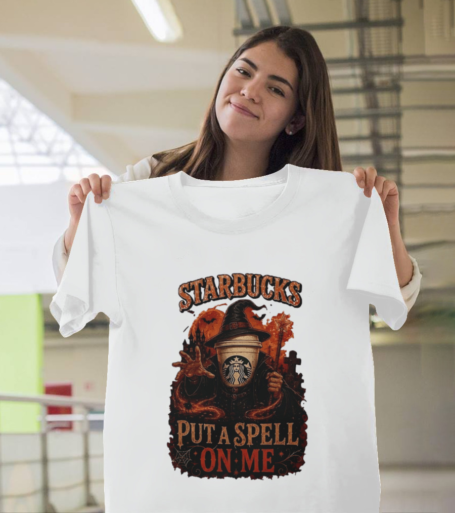 Starbucks Halloween Witch Put A Spell On Me Coffee Magic T-Shirt
