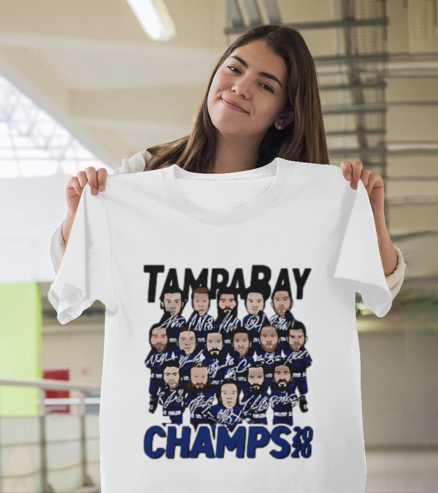 Tampa Bay Champs 2020 Hockey Team Players Signatures T-Shirt