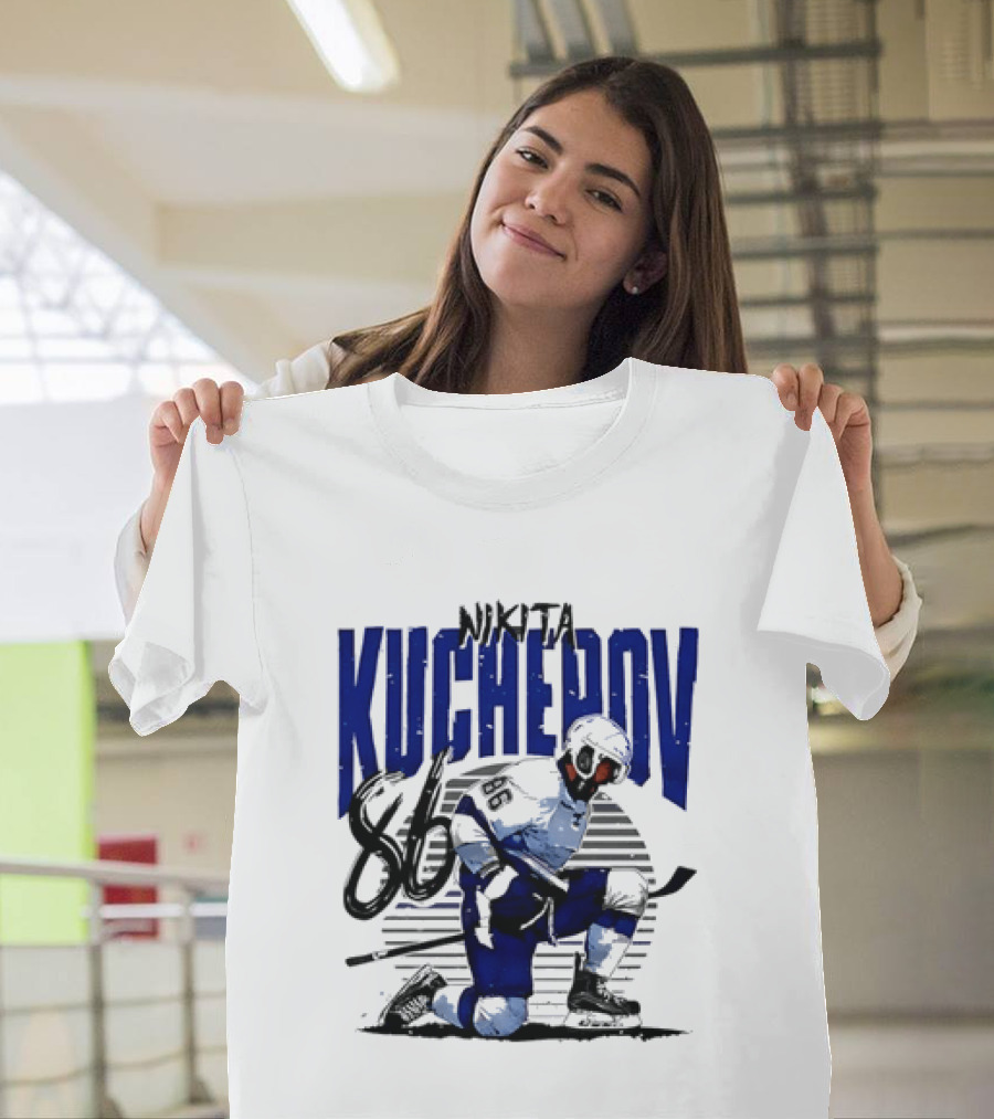 Nikita Kucherov 86 Tampa Bay Lightning Hockey Celebration T-Shirt