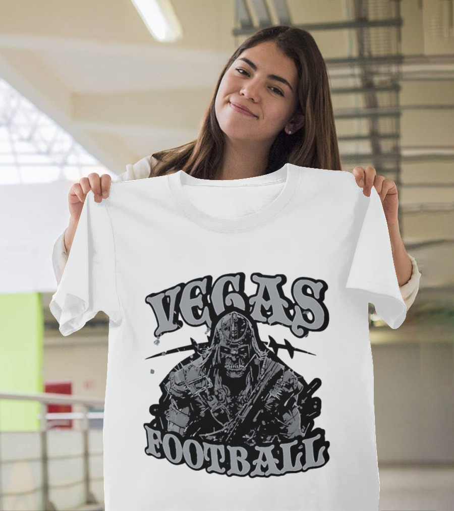 Vegas Football Undead Warrior Grayscale T-Shirt