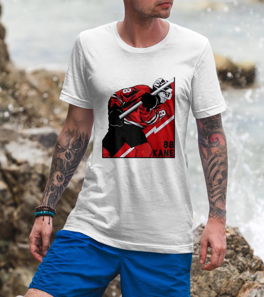 Patrick Kane 88 Chicago Blackhawks Ice Hockey Player Action T-Shirt