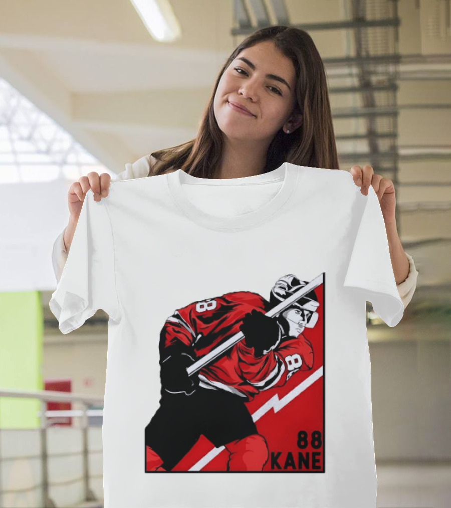 Patrick Kane 88 Chicago Blackhawks Ice Hockey Player Action T-Shirt