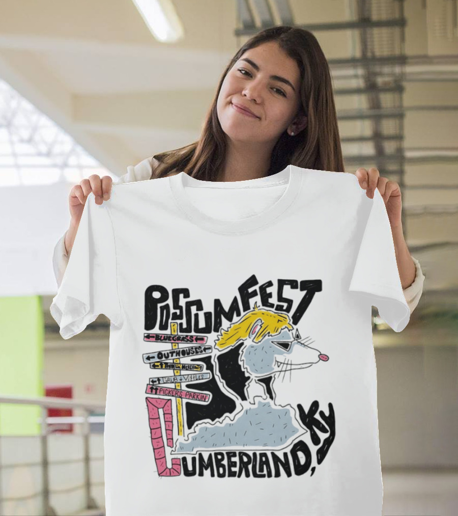 Possumfest Cumberland KY Bluegrass Festival Picken Parkin Fun Map T-Shirt