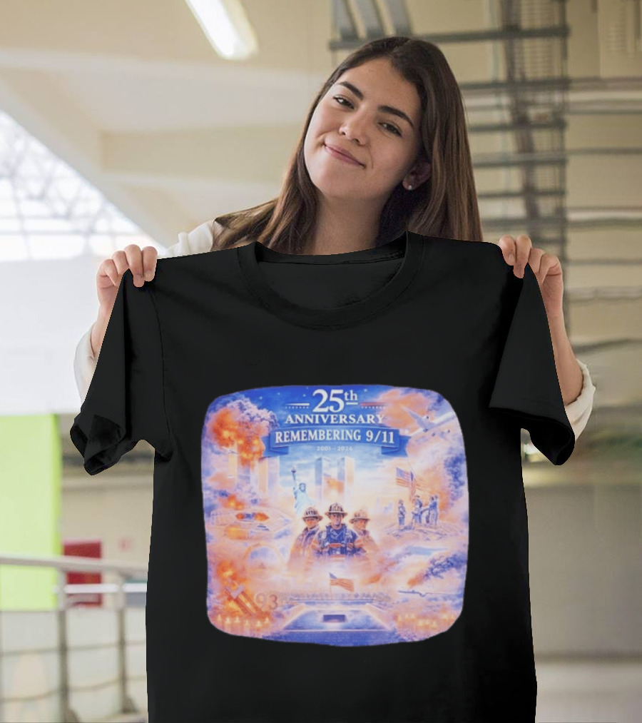 25th Anniversary Remembering 9/11 Memorial 2001 2026 Never Forget America T-Shirt