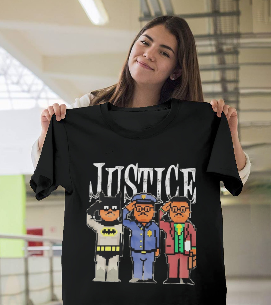 Justice Batman Police Officer Joker Pixel T-Shirt