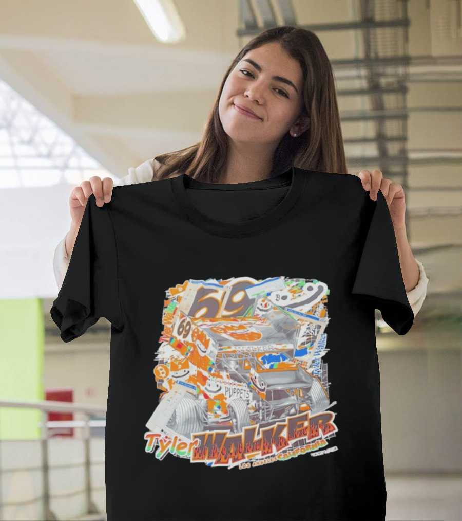 Tyler Walker No69 Sprint Car Puppets Los Angeles California T-Shirt