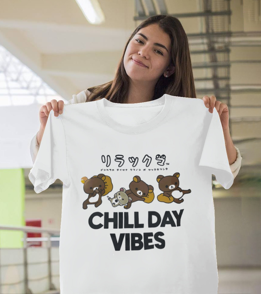 Rilakkuma Chill Day Vibes San X Kawaii Relaxing Bear Japanese T-Shirt