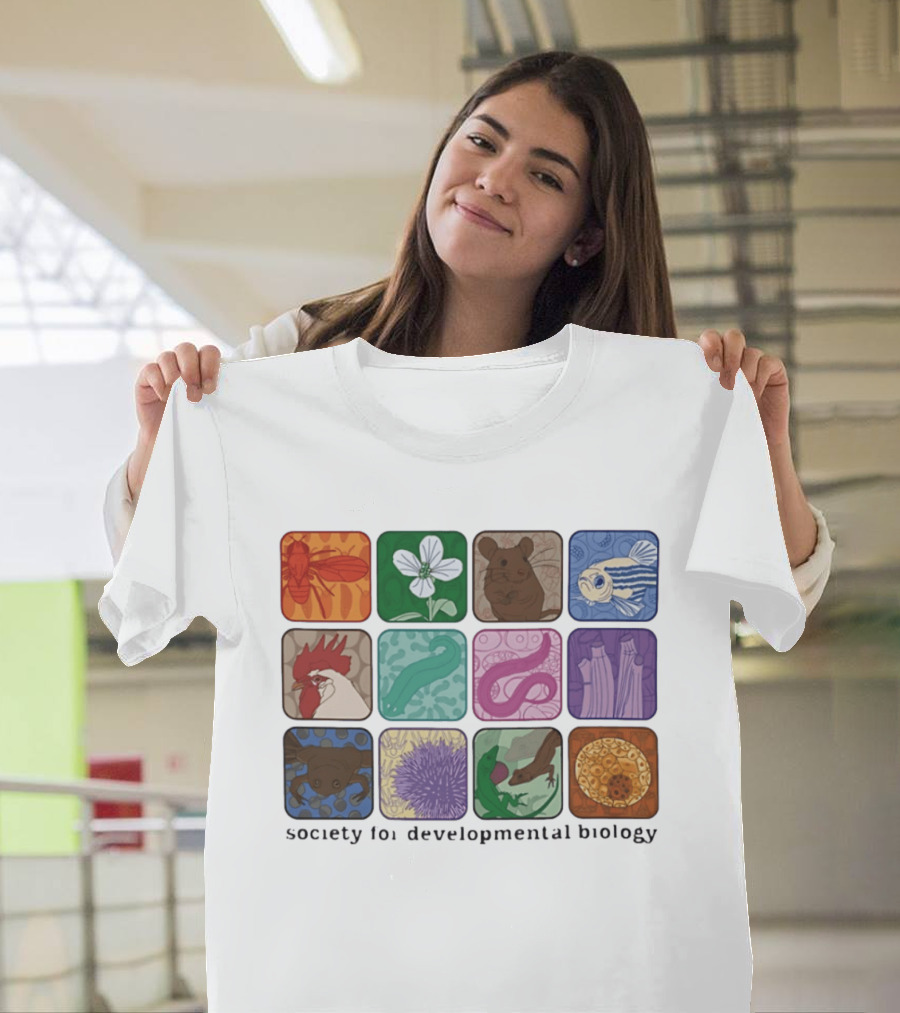 Society For Developmental Biology Organism Insect Flower Rodent Fish Chicken Worm Frog Cells T-Shirt
