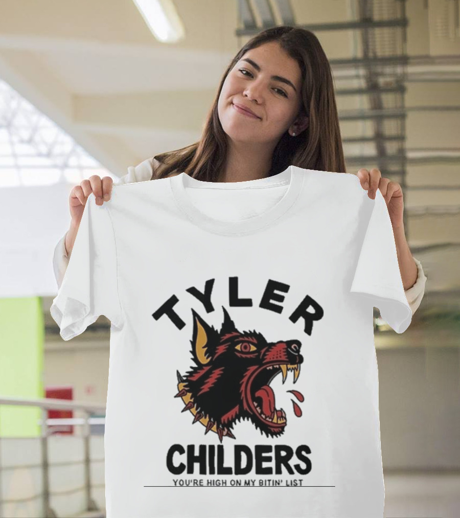 Tyler Childers You're High On My Bitin' List Wolf Head Spike Collar T-Shirt