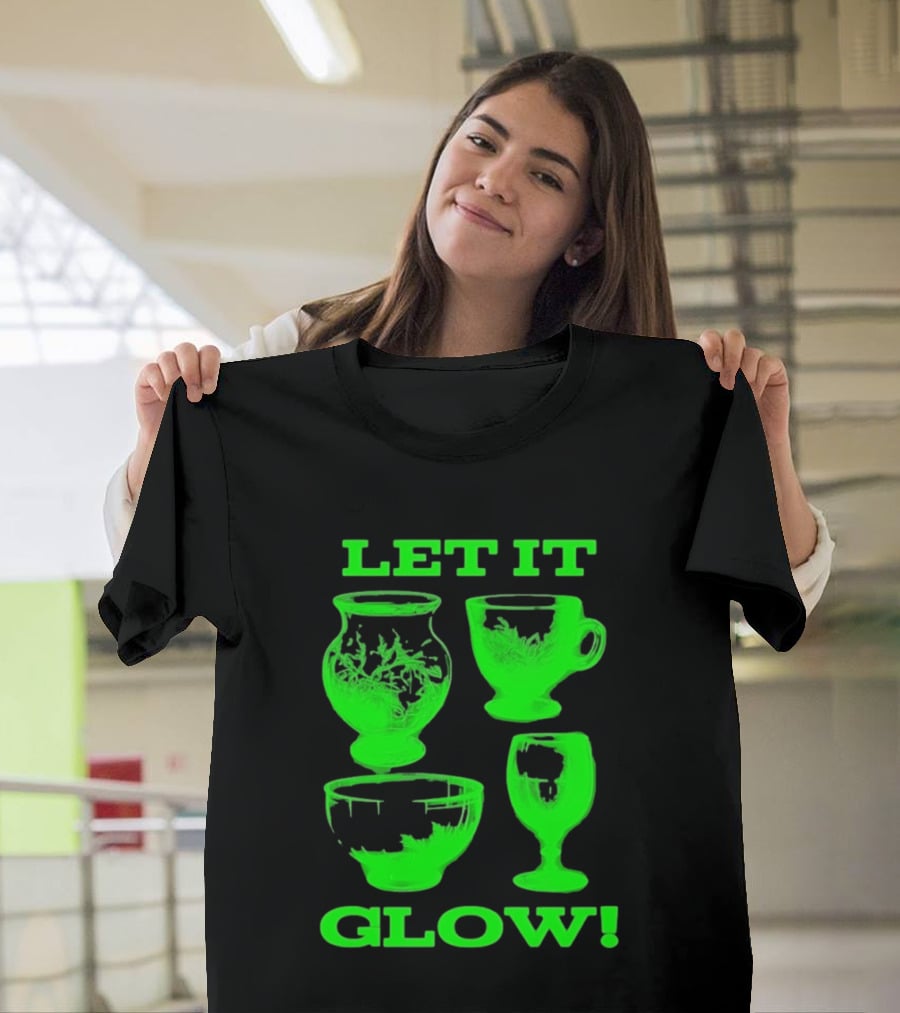Let It Glow Uranium Glassware Vaseline Glass Vintage Collectors Neon Green T-Shirt
