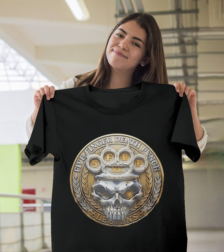 Five Finger Death Punch Skull Knuckles Emblem XX Legions T-Shirt