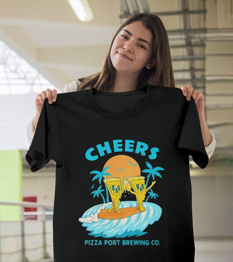 Pizza Port Brewing Co Cheers Surfing Pizza Wave T-Shirt