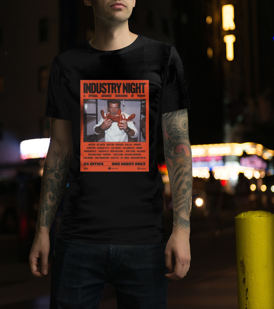 Industry Night A Special Advance Screening Of Tony Live 25 Cities One Night Only T-Shirt