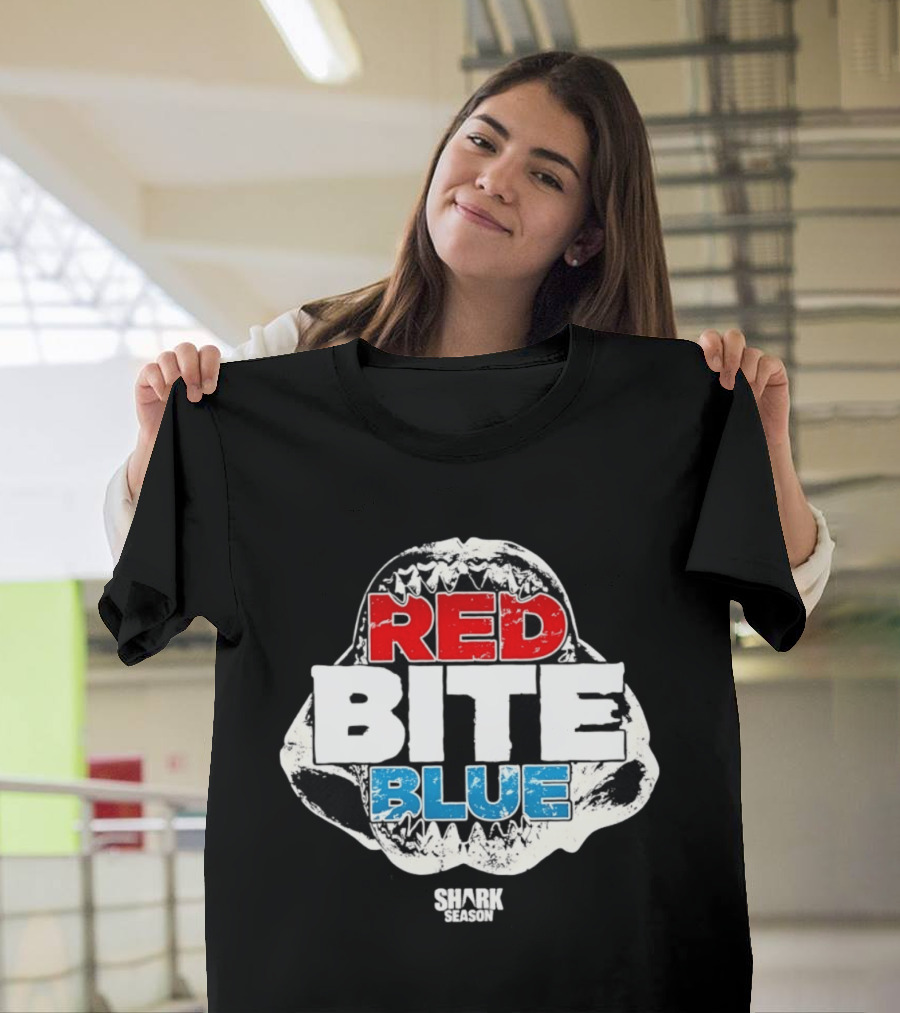 Red Bite Blue Shark Season Ocean Marine Life T-Shirt