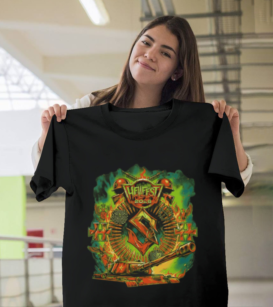 Sabaton Hellfest 2026 Event Flame Tank Skull Cross T-Shirt