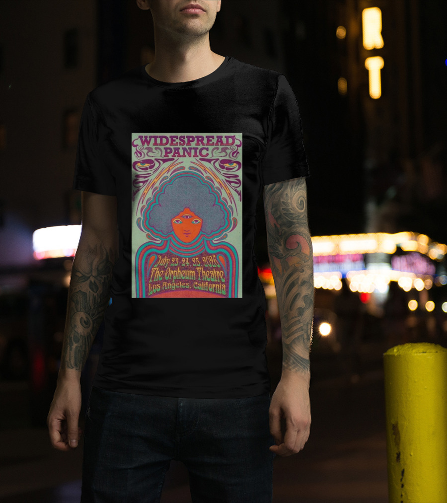 Widespread Panic Orpheum Theatre Los Angeles July 23 25 2026 Psychedelic T-Shirt