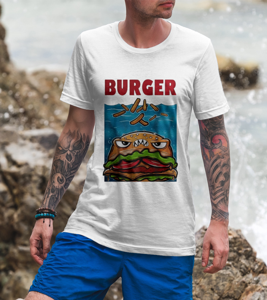 Angry Burger With Fries Burger T-Shirt