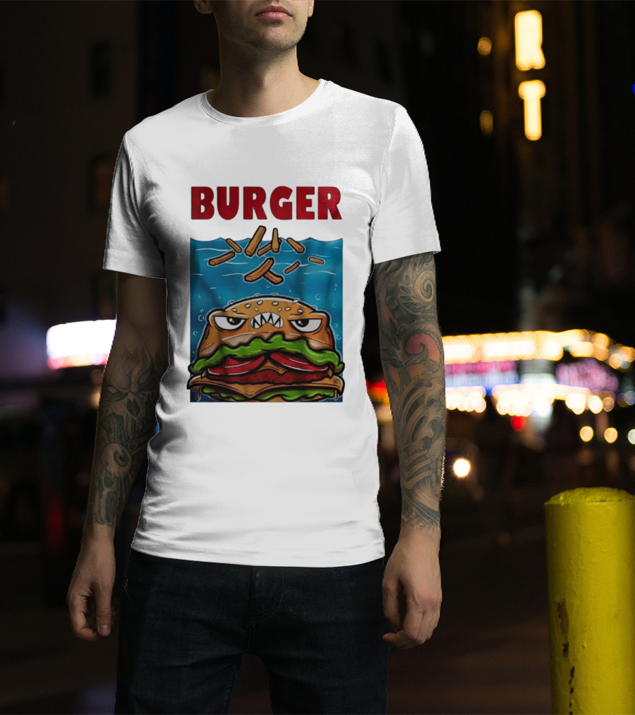 Angry Burger With Fries Burger T-Shirt