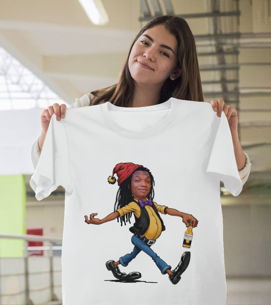 Caricature Man With Dreadlocks Holding Corona Extra Beer T-Shirt
