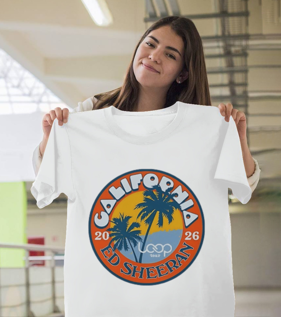 California 2026 Ed Sheeran Loop Tour Palm Trees Circle T-Shirt