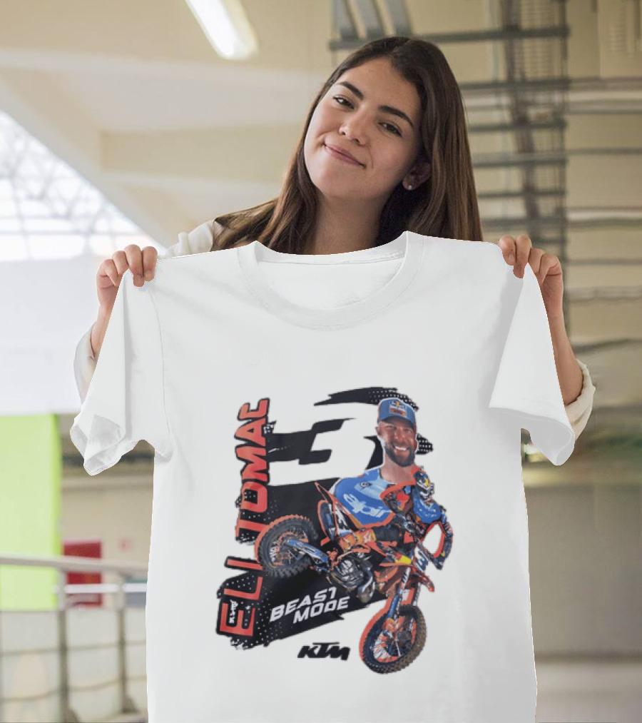 Eli Tomac Beast Mode KTM Motocross Supercross Racing 3 Pro Rider T-Shirt