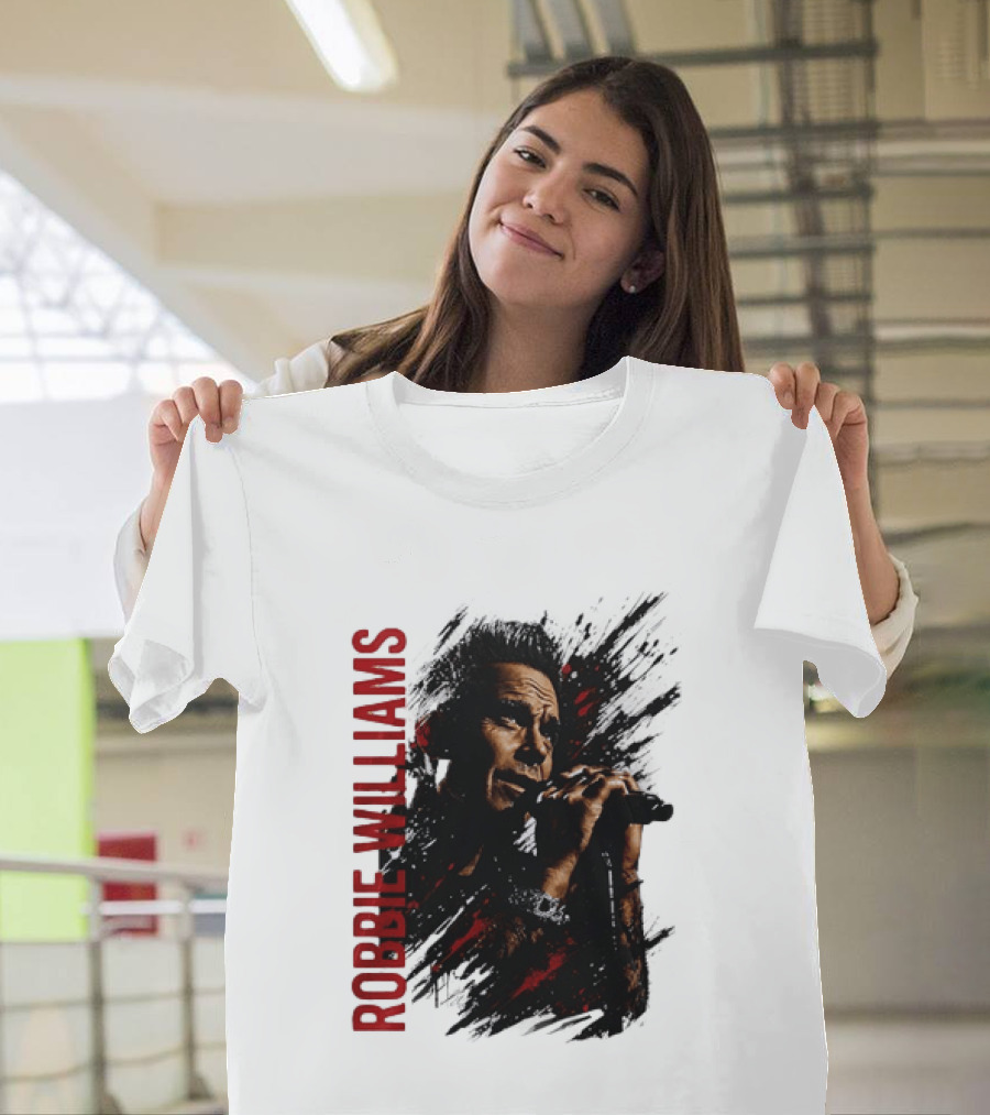 Robbie Williams Pop Star Singer Microphone Performance T-Shirt