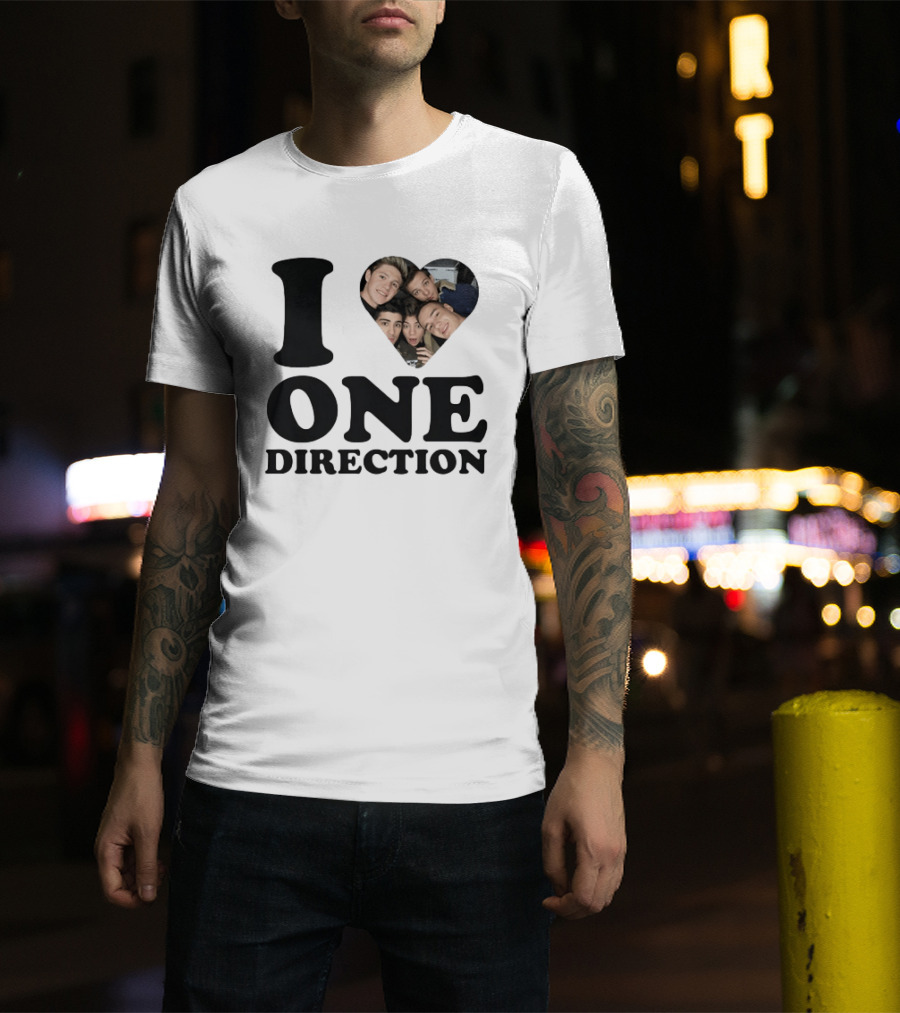 I Love One Direction Heart Niall Horan Band Photo T-Shirt