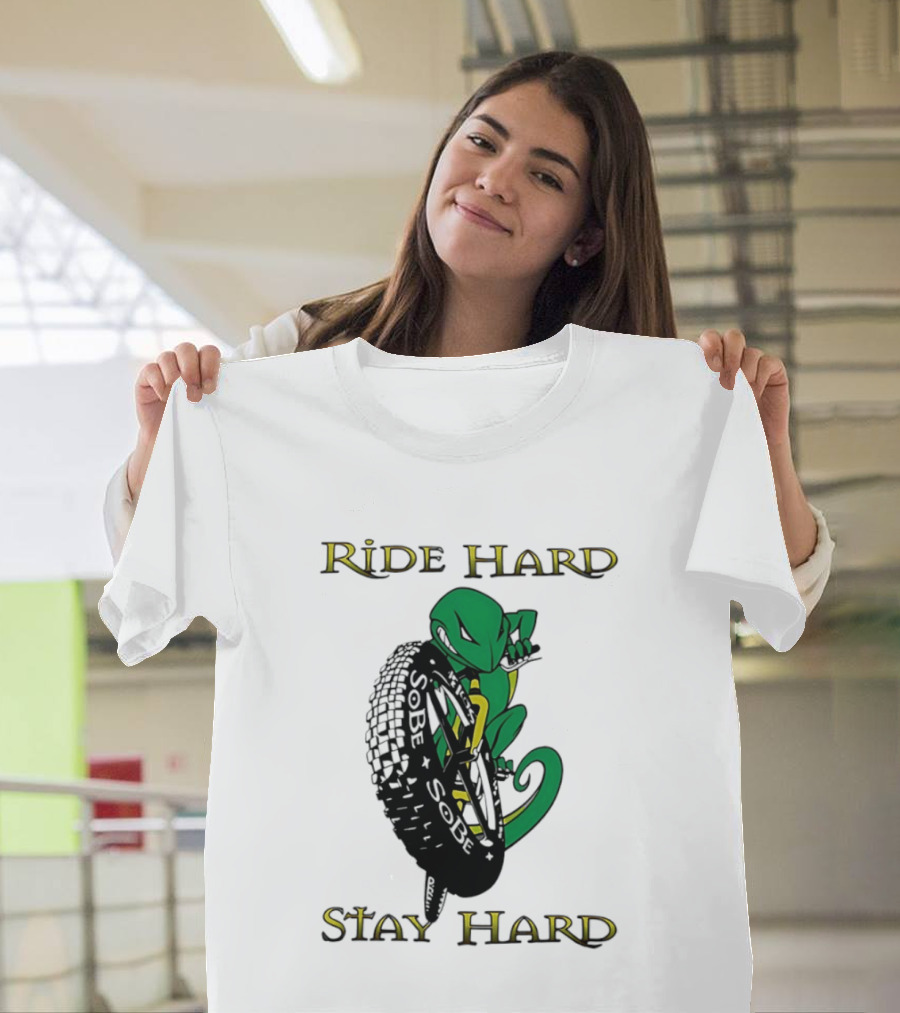 Sobe Chameleon Ride Hard Stay Hard Mountain Biking Tire Concept T-Shirt
