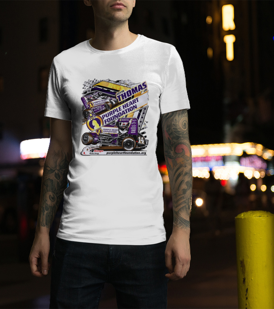 Kevin Thomas Jr Purple Heart Foundation Sprint Car 4 Kings Racing T-Shirt